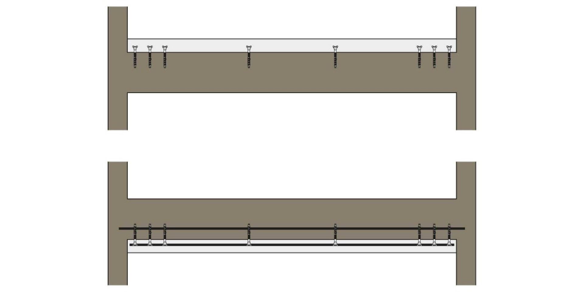 Post installed rebar concrete overlay Hilti design solution