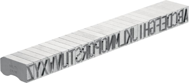 Стоманени маркиращи щампи X-MC S 8/12 Островърхи широки буквени и цифрови символи за нанасяне на маркировки за идентификация върху метал