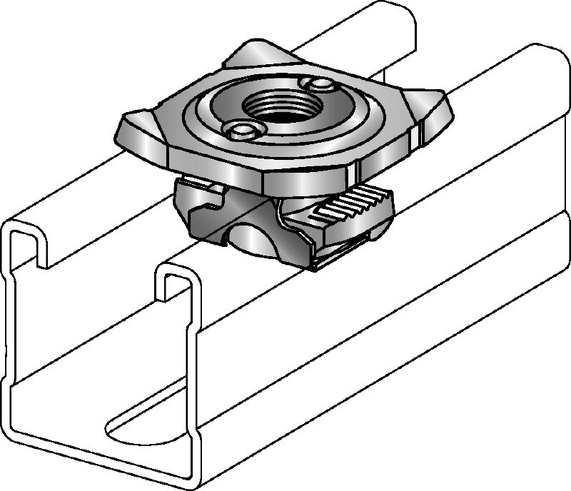 Планка за скоби за тръби MQA-FG Горещо поцинкована (HDG) планка за скоби за свързване на резбовани компоненти към инсталационни шини MQ