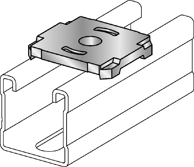 Базова планка MQZ-L-R Перфорирана плоча от неръждаема стомана (А4) за висящ монтаж и анкериране