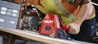Безкабелен потапящ циркуляр SC 6WP-22 Прецизен потапящ циркуляр с висока степен за улавяне на прах за чисти и контролирани прави разрези в дърво с дълбочина до 53 mm│2-1/8 с направляваща шина Приложения 6