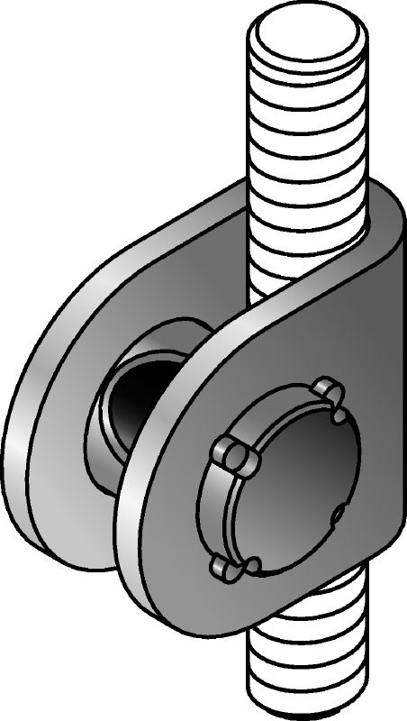 Конектор за скоба на шпилка MQS-H Поцинкован предварително сглобен конектор за скоба на шпилка с увеличено регулиране на ъгъла за свързване на 2 шпилки за широк диапазон сеизмични приложения