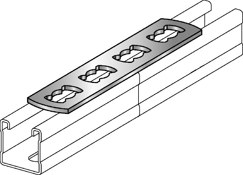 Разпънка за канал MQV-F Горещо поцинкован плосък съединител за канали, използван като удължител за инсталационни шини MQ