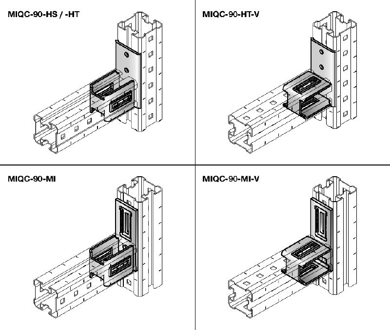 MIQC-H Горещо поцинковани (HDG) конектори за тежки натоварвания за свързване на два трегера MIQ