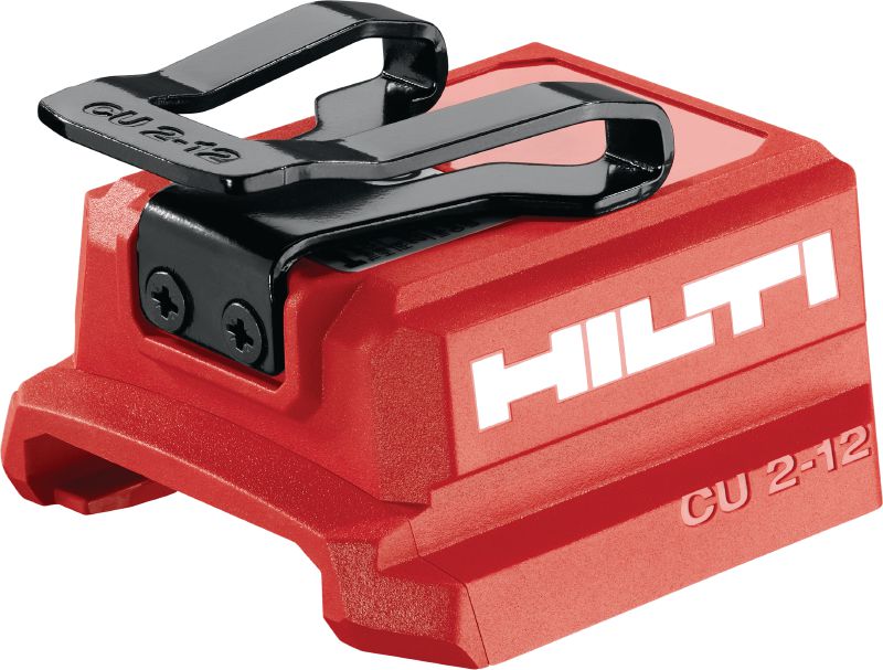 USB адаптер за зареждане CU 2-12 Предназначен за 12V батерии Hilti USB адаптер за зареждане на таблети, телефони и други устройства с портове USB-C или USB-A