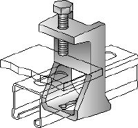 Скоба за греда MQT Галванизирана скоба за греда за свързване на инсталационни шини MQ директно към стоманени греди