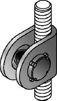 Конектор за скоба на шпилка MQS-H Поцинкован предварително сглобен конектор за скоба на шпилка с увеличено регулиране на ъгъла за свързване на 2 шпилки за широк диапазон сеизмични приложения