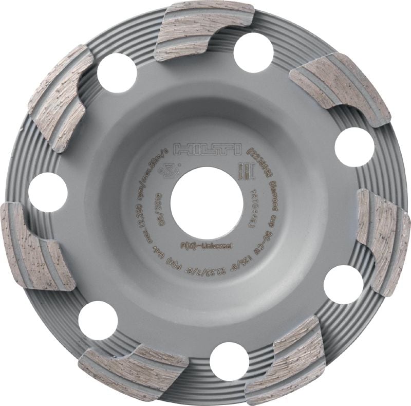 P универсален диамантен чашков диск Стандартен диамантен чашков диск за ъглошлайфи – за по-бързо шлифоване на бетон, нивелираща замазка и естествен камък