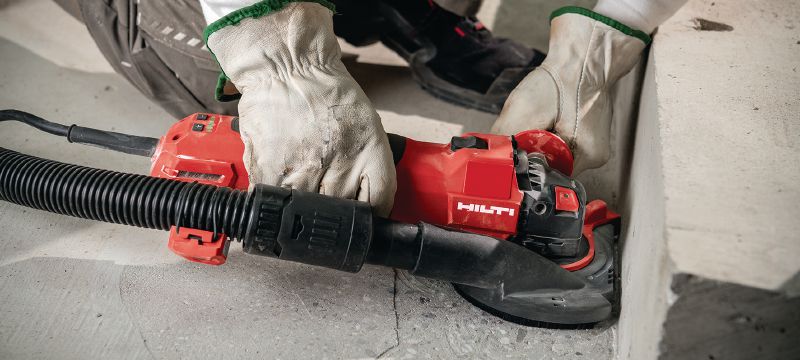 Ъглошлайф AG 150-20SE Променлива скорост ъглошлайф с плъзгащ превключвател, за рязане и шлифоване в метал, бетон и зидария с дискове до 150 mm (2000 W) Приложения 1